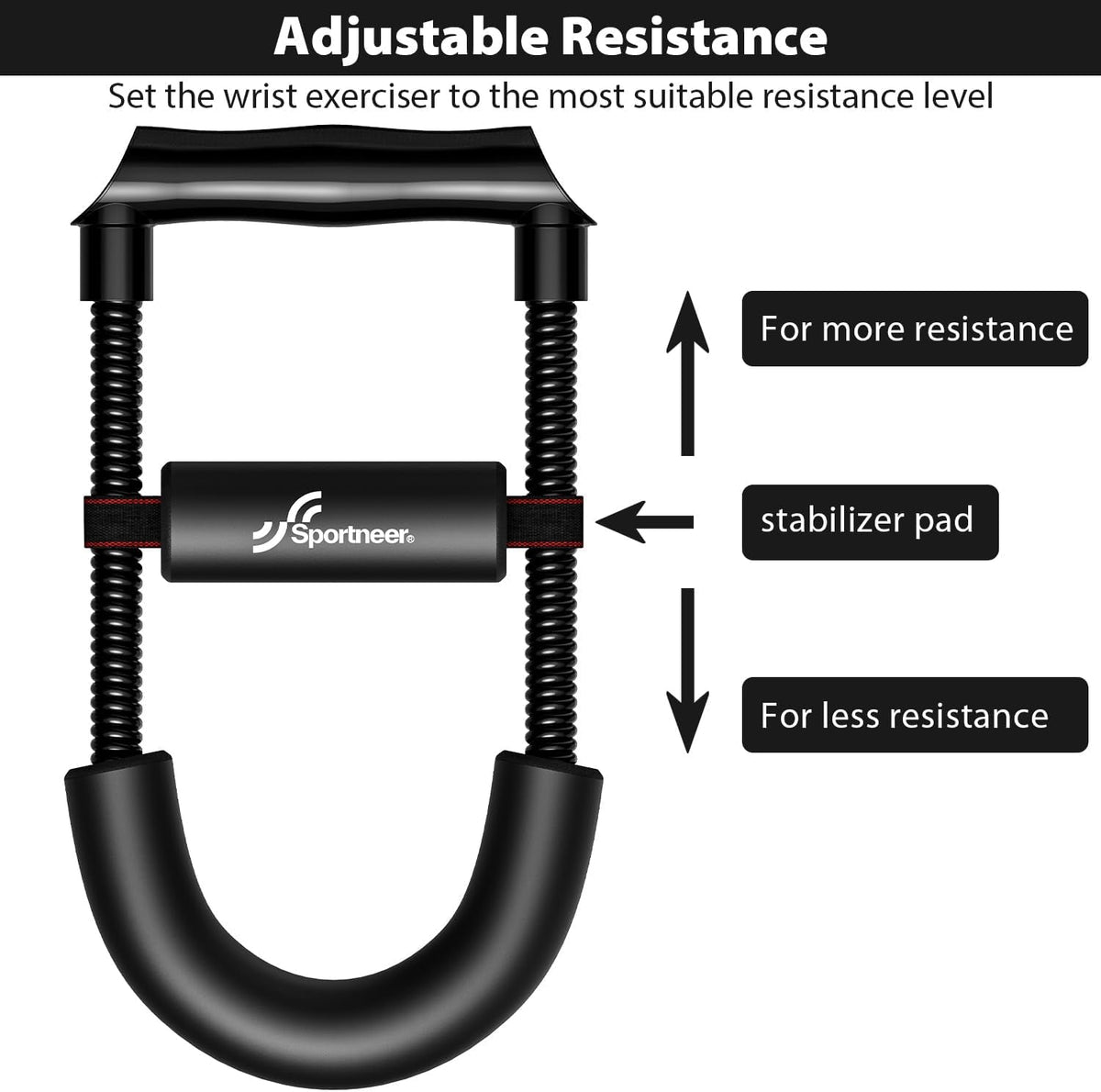 Forearm Strengthener Wrist Exerciser with Adjustable Tension | Improving Strength Forearm Wrist- Hand Developer Arm Grip Workout Strength Trainer Home Gym Workout for Starter and Pro