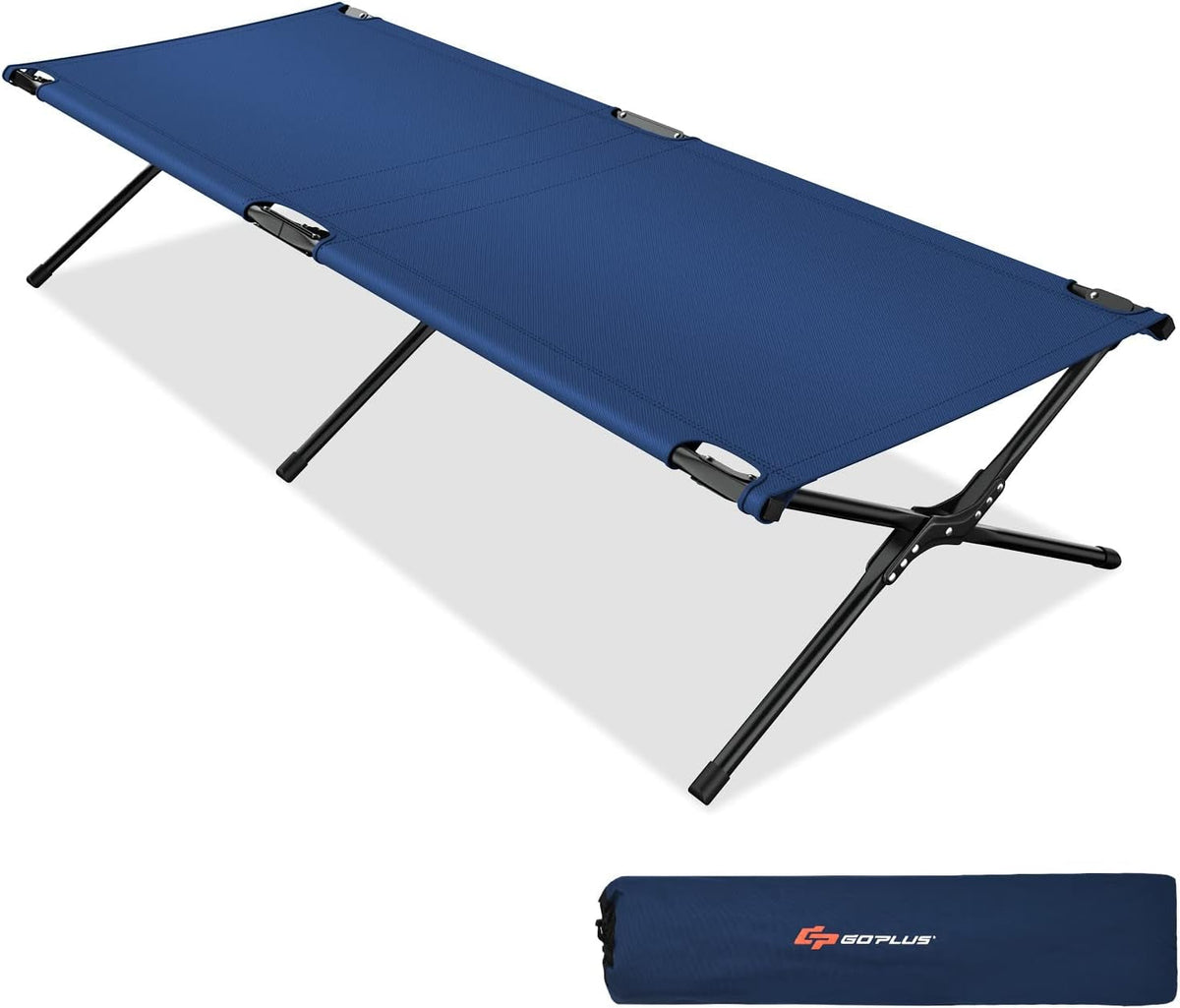 Folding Camping Cot with Carrying Bag, Portable Lightweight Outdoor Sleeping Bed for Adults Kids, 300LBS Weight Capacity, Heavy-Duty Camping Bed for Traveling