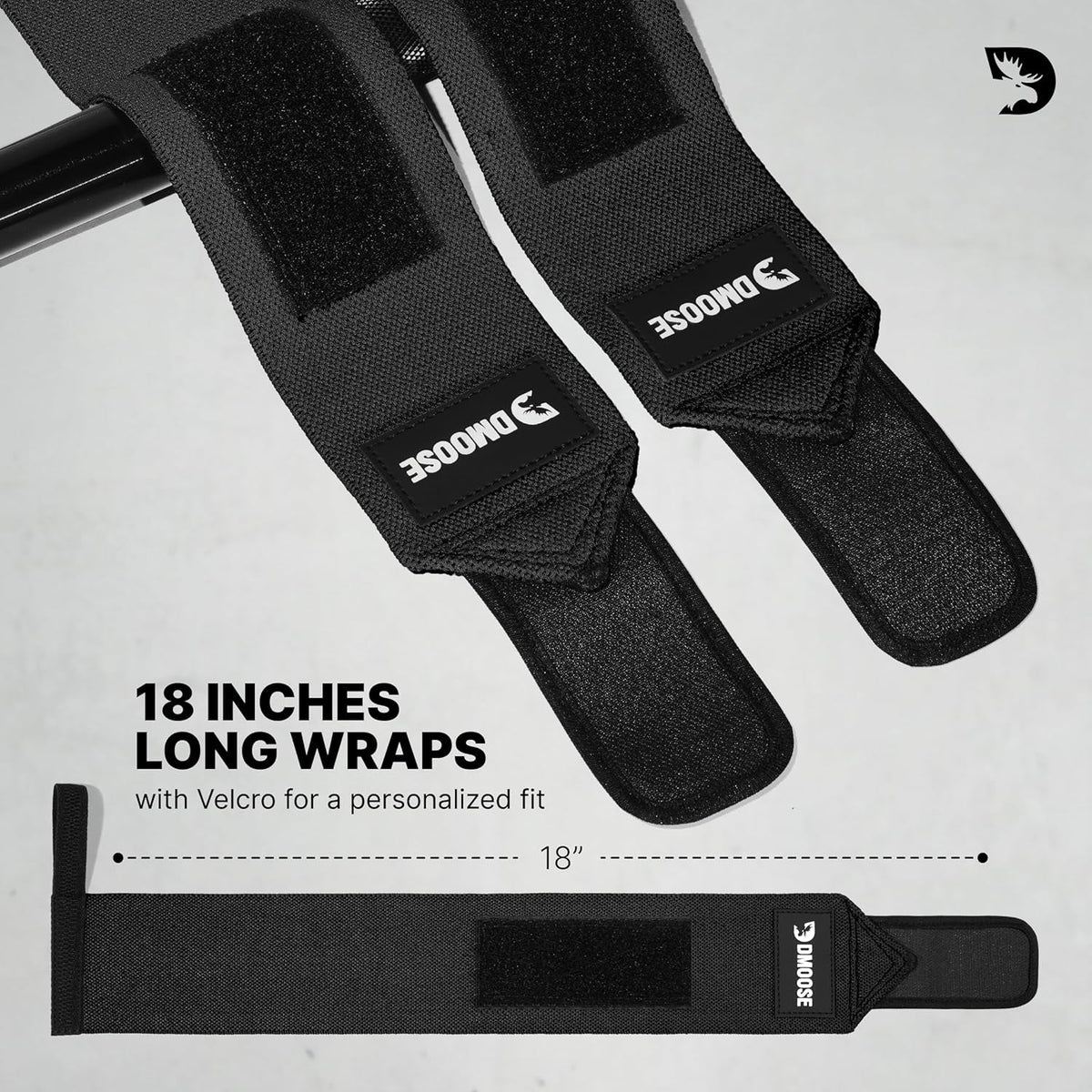 Wrist Wraps for Weightlifting 18" - Heavy Duty Gym Wrap with Hand Thumb Loop for Support & Pain Relief, USPA Approved Powerlifting, Weight Lifting Wrist Straps for Men & Women Work Out