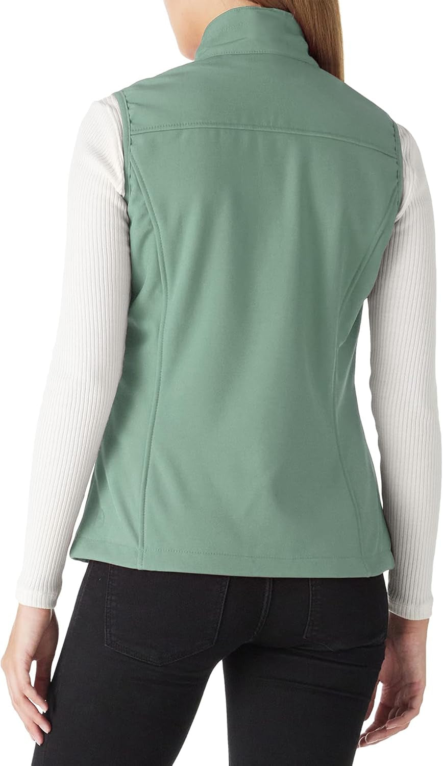 Women'S Lightweight Softshell Vest Windproof Fleece Lined Zip up Sleeveless Jacket for Running Hiking Golf