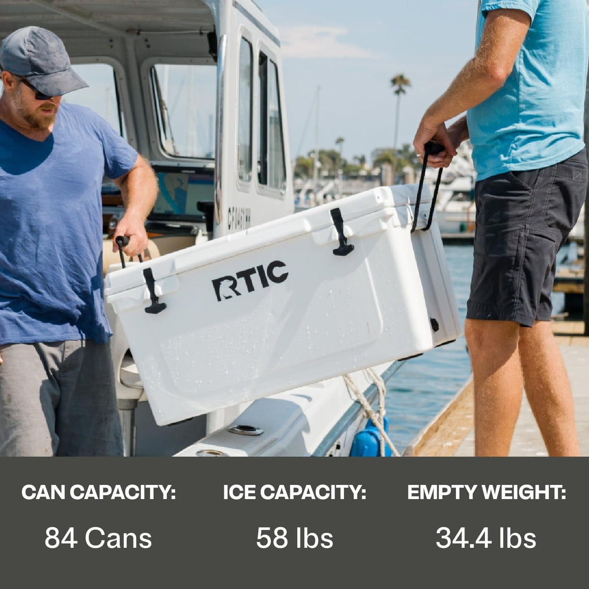 65 QT Ultra-Tough Hard Cooler | Portable Hard Ice Chest Box for Beach, Drinks, Camping, Picnic, Fishing, Boat and Barbecue