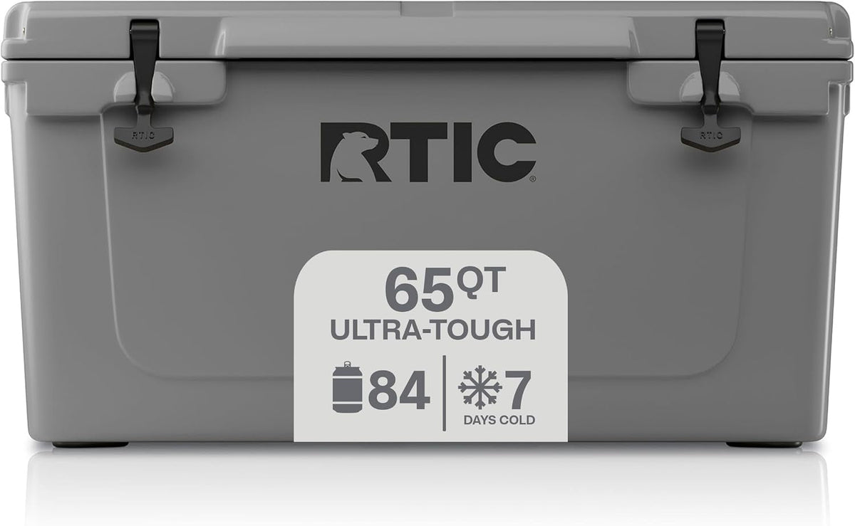 65 QT Ultra-Tough Hard Cooler | Portable Hard Ice Chest Box for Beach, Drinks, Camping, Picnic, Fishing, Boat and Barbecue