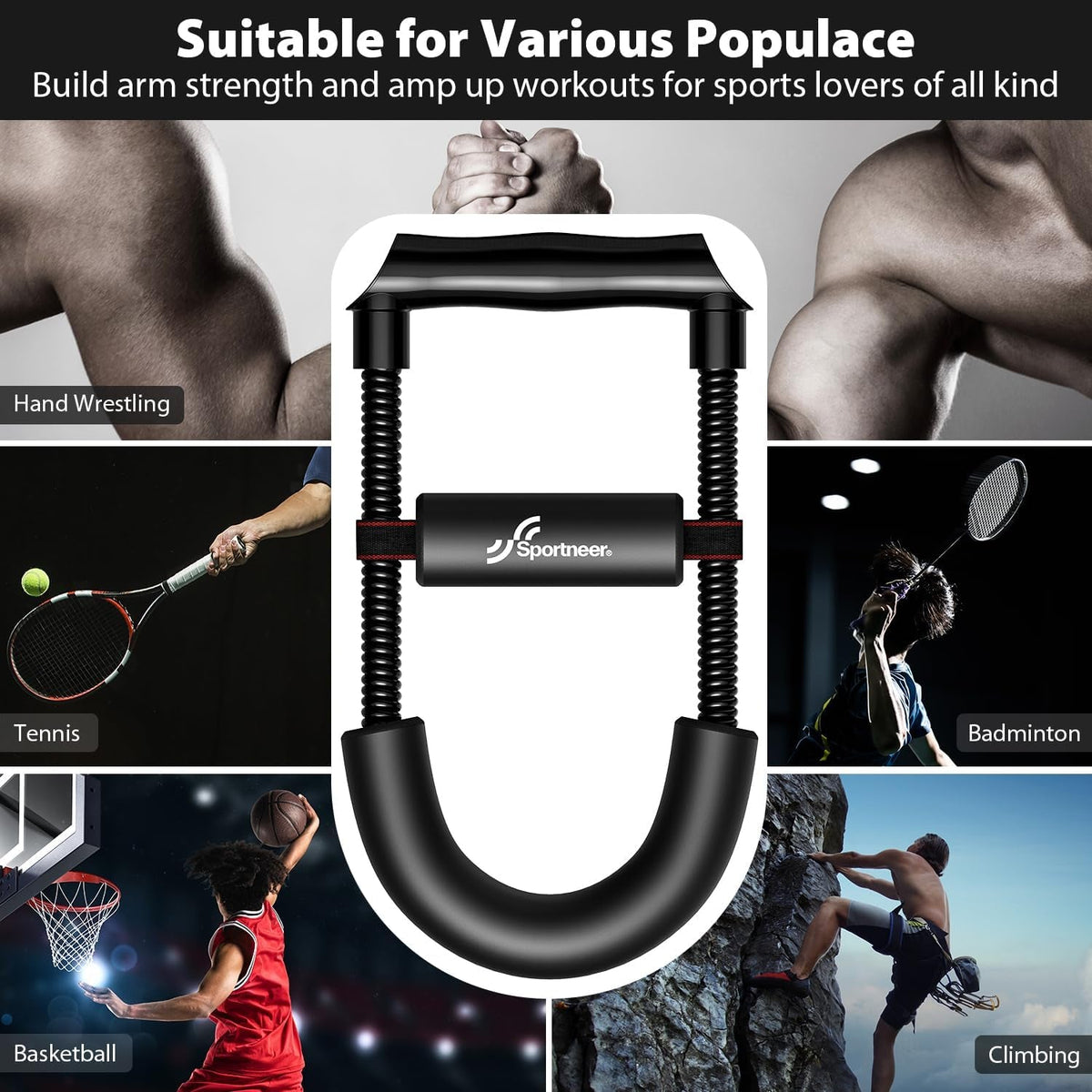 Forearm Strengthener Wrist Exerciser with Adjustable Tension | Improving Strength Forearm Wrist- Hand Developer Arm Grip Workout Strength Trainer Home Gym Workout for Starter and Pro
