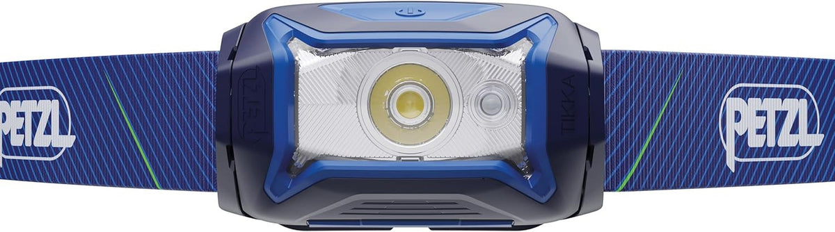 PETZL Tikka Headlamp - Blue | Compact, 350 Lumen Light with Red Lighting, for Hiking, Climbing, Running, & Camping