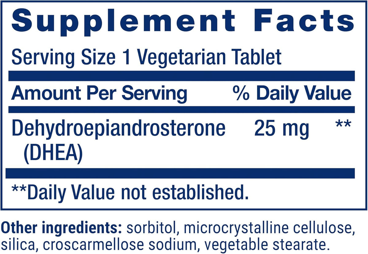 DHEA 25 Mg – Hormone Balance Supplement, Memory, Muscle Health, Bone Health, Men’S Health, Women’S Health, Gluten-Free, Non-Gmo, Vegetarian, 100 Dissolve-In-Mouth Tablets | Dissolve-In-Mouth Tablet for Hormone Balance, Memory, Muscle Mass & Bone Density, Gluten-Free & Non-Gmo