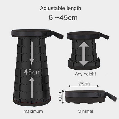 Retractable Folding Stools Portable Camping Stool Upgraded Collapsable Stool Telescopic Camping Stool Fishing Chair Seat for Fishing Camping Outdoors Indoors, Max Load 330Lbs
