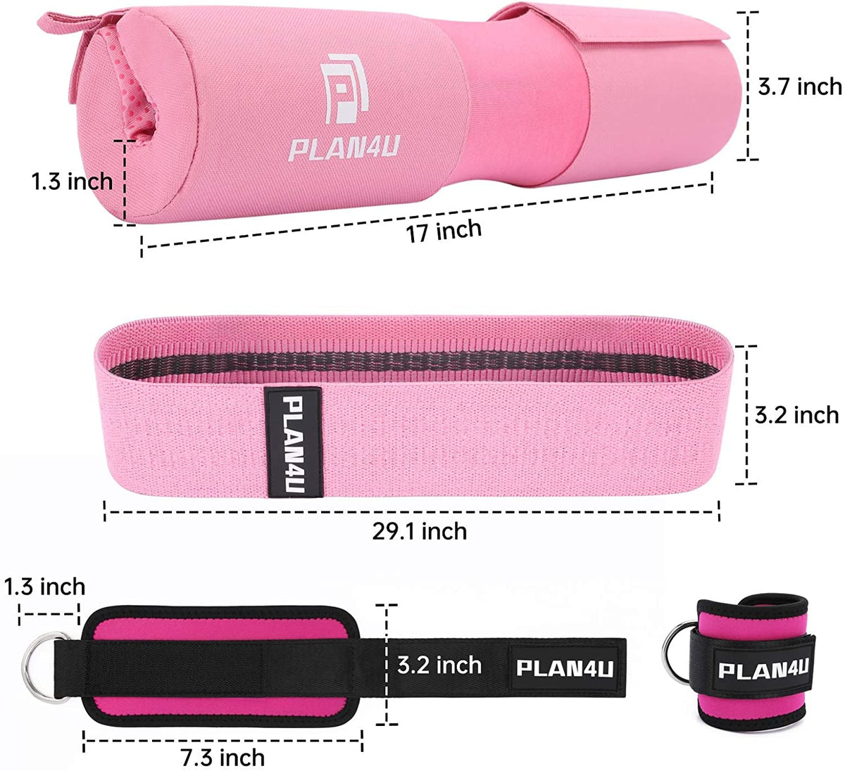 Barbell Pad Set for Squat Hip Thrusts Upgraded Anti-Slip Grain | Breathable, Workout Foam, Weight Lifting Bar Cushion, Shoulder Neck Support, Standard Olympic Bars, Smith Machine, Women/Men