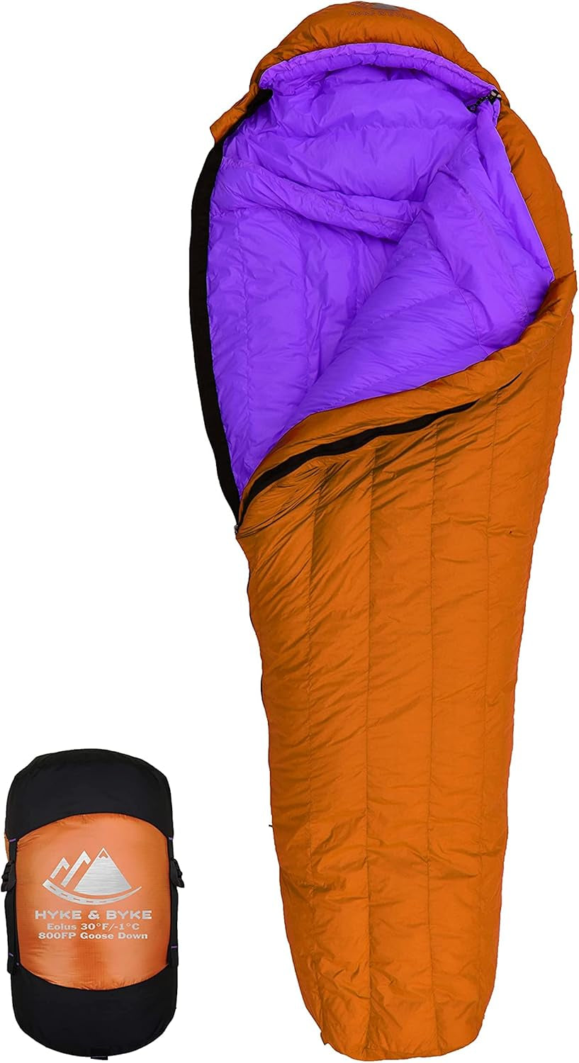 Eolus 30 F Hiking & Backpacking Sleeping Bag - 3 Season, 800FP Goose down Sleeping Bag - Ultralight - Blue/Lime Green - 87In - Long