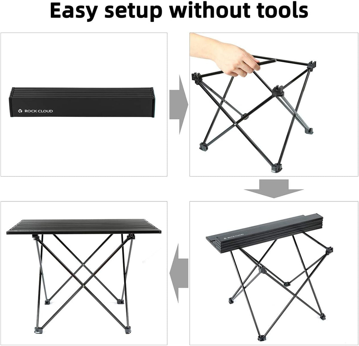 Portable Camping Table Ultralight Aluminum Camp Table Folding Beach Table for Camping Hiking Backpacking Outdoor Picnic, Size M