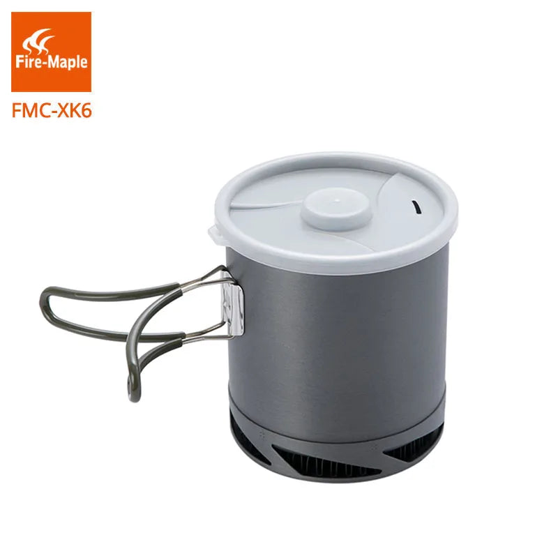 Fire Maple FMC-XK6 Heat Exchanger Pot 1L Foldable Cooking Pots with Mesh Bag Outdoor Camping Cookware