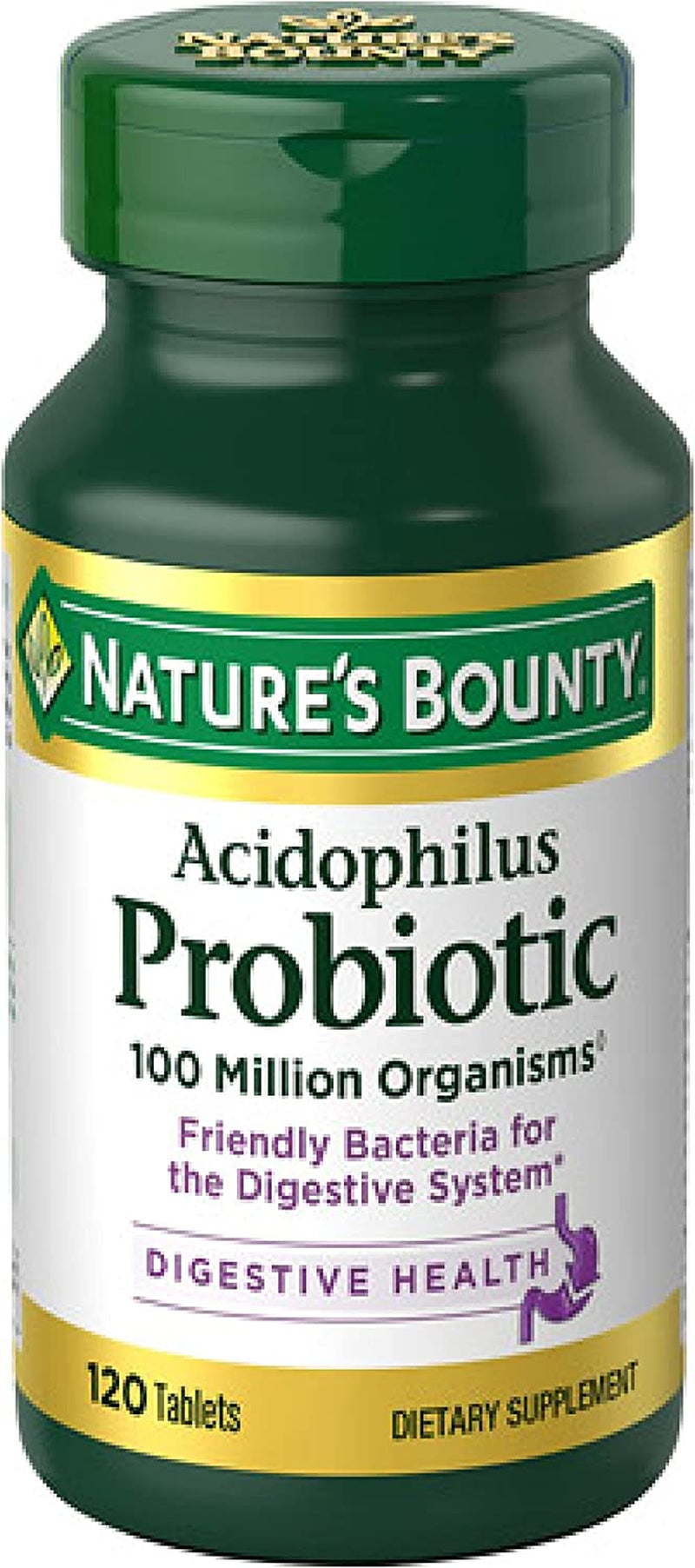 Lactobacillus Acidophilus Probiotic Supplement, 120 Tablets | Daily Probiotic for Women/Men Digestive Health, 100 Million Organisms, Vegetarian, 1 Serving per Day