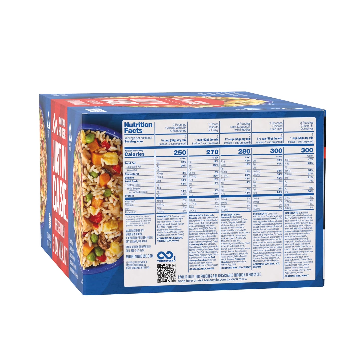 3-Day Emergency Food Supply, Freeze-Dried Survival & Emergency Food, 18 Servings