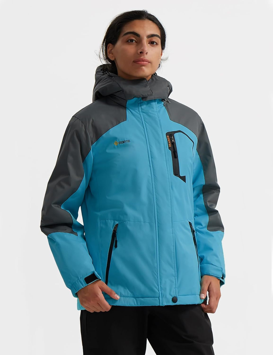 Women'S Waterproof Ski Jacket Warm Winter Coat with Detachable Hood | Windproof, Fleece-Lined, Insulated, for Snowboarding and Cold Weather, Multiple Pockets, Rain Jacket