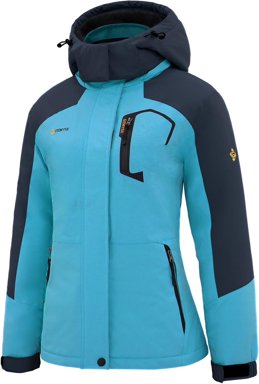 Women'S Waterproof Ski Jacket Warm Winter Coat with Detachable Hood | Windproof, Fleece-Lined, Insulated, for Snowboarding and Cold Weather, Multiple Pockets, Rain Jacket