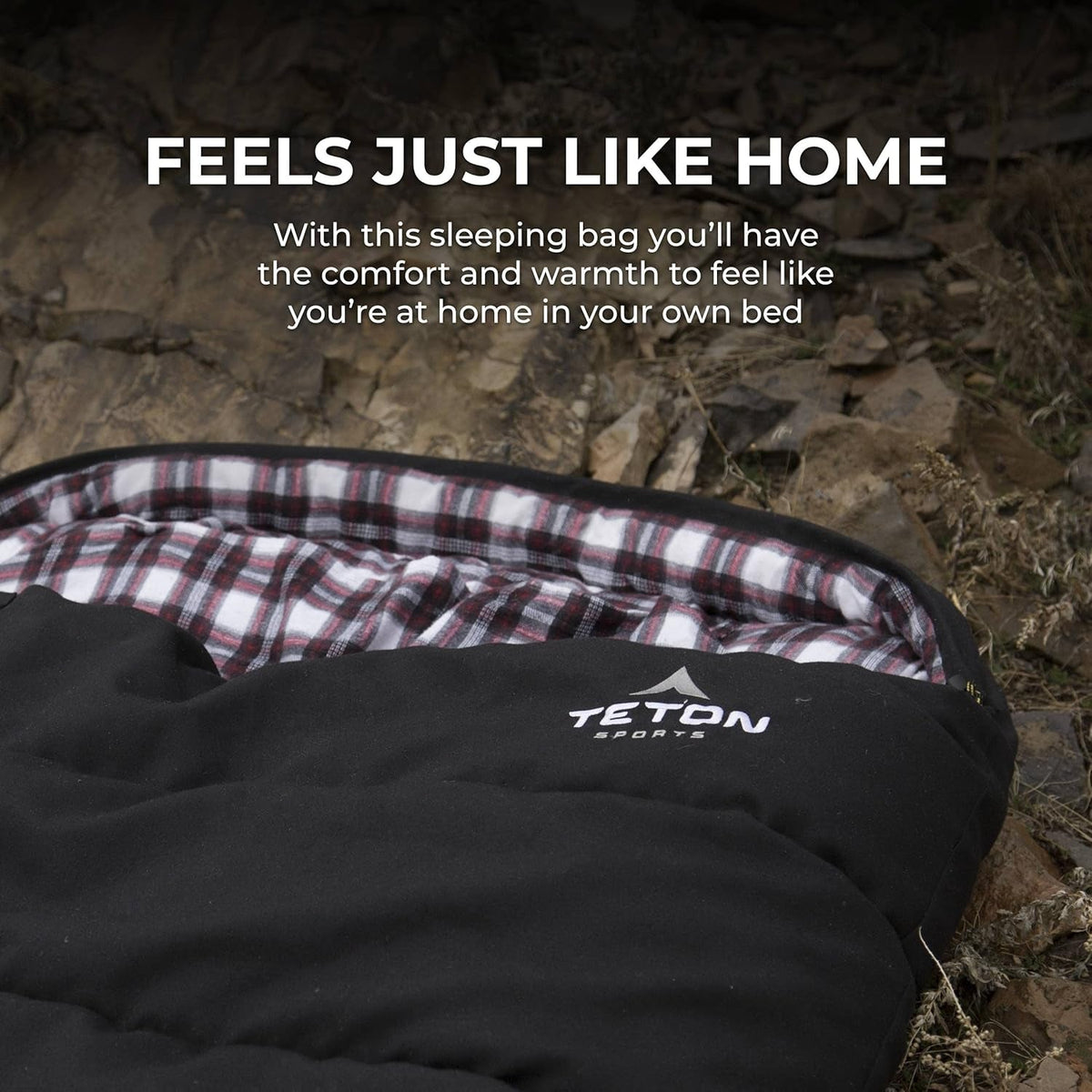 Deer Hunter Sleeping Bag, Warm and Comfortable Camping Sleeping Bag, Teton Tough Canvas Shell for Camping, Hunting, and Cold Weather