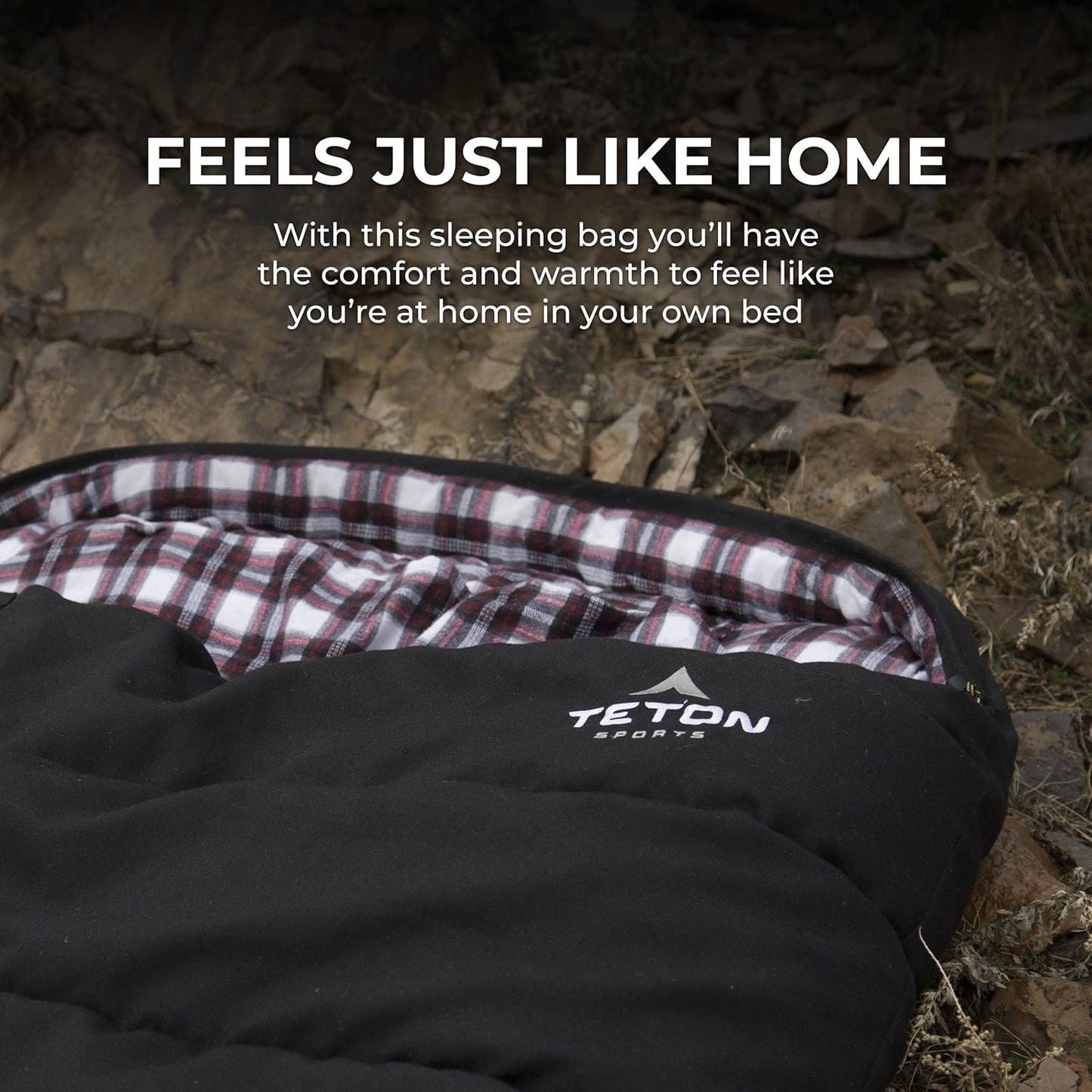 Deer Hunter Sleeping Bag, Warm and Comfortable Camping Sleeping Bag, Teton Tough Canvas Shell for Camping, Hunting, and Cold Weather