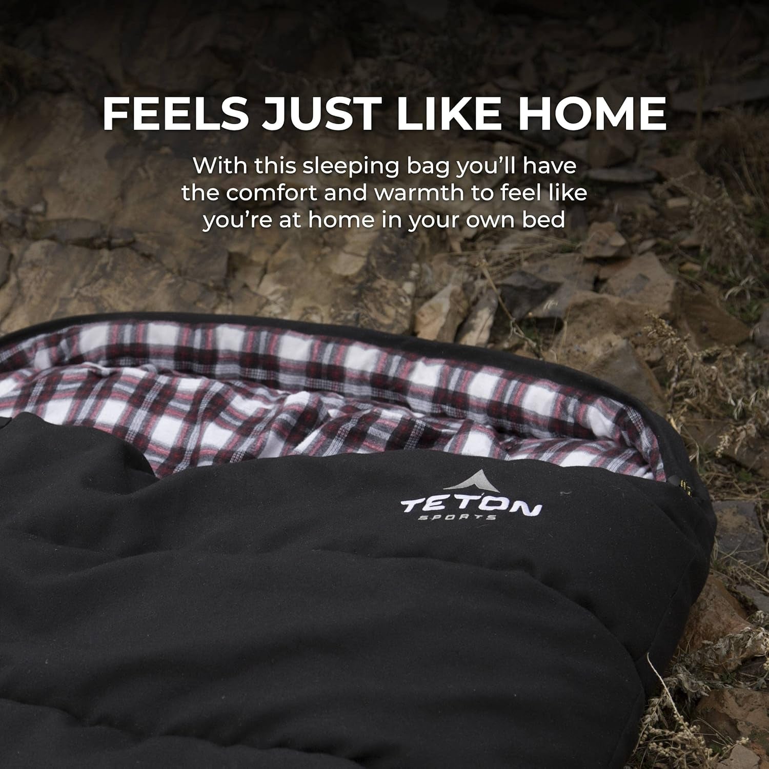 Deer Hunter Sleeping Bag, Warm and Comfortable Camping Sleeping Bag, Teton Tough Canvas Shell for Camping, Hunting, and Cold Weather