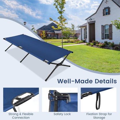 Folding Camping Cot with Carrying Bag, Portable Lightweight Outdoor Sleeping Bed for Adults Kids, 300LBS Weight Capacity, Heavy-Duty Camping Bed for Traveling