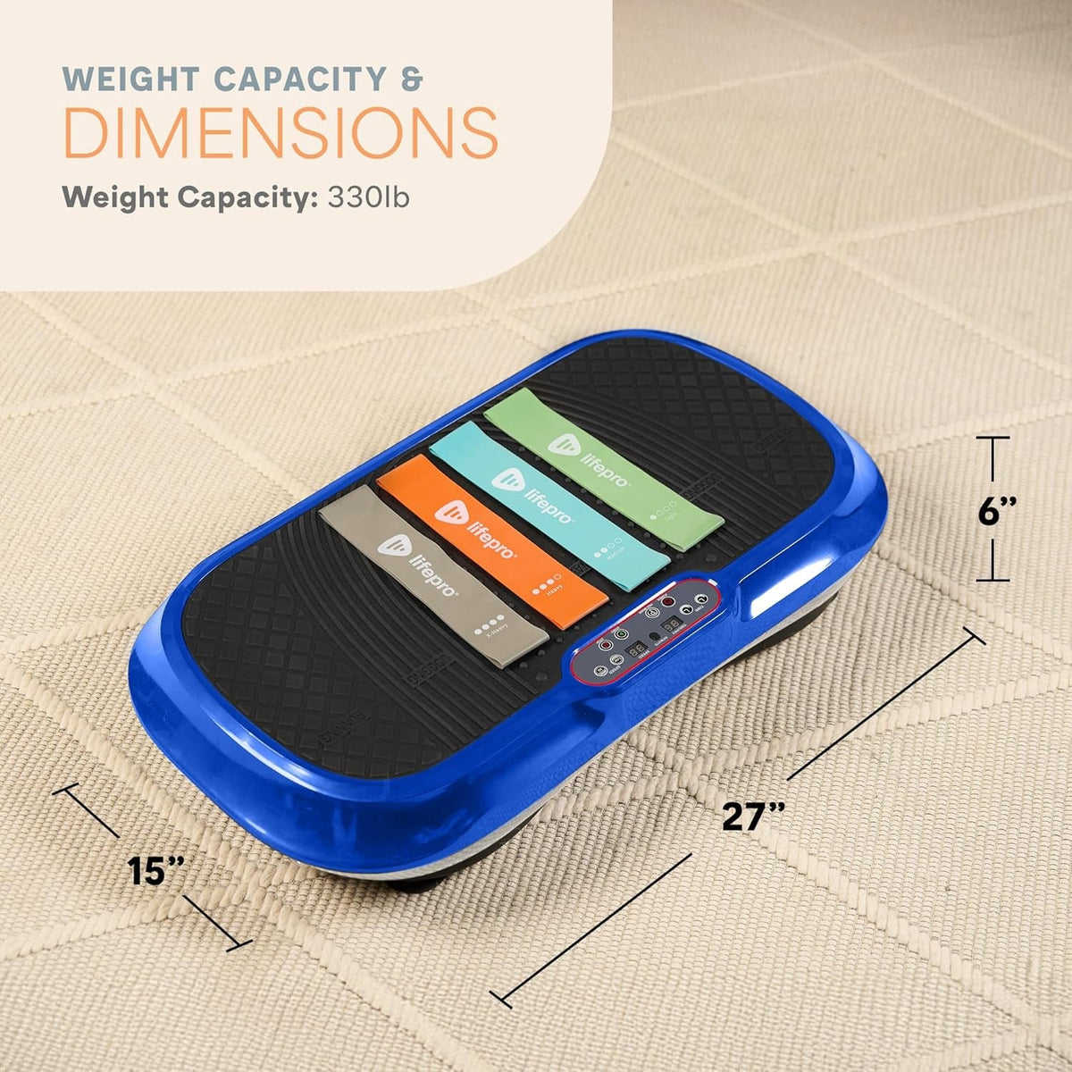 Waver Vibration Plate Exercise Machine with 99 Speeds & 10 Presets | Resistance Bands, Non-Slip Surface, 330 Lbs Capacity — Vibration Plate for Lymphatic Drainage, Body Toning, Full-Body Workout