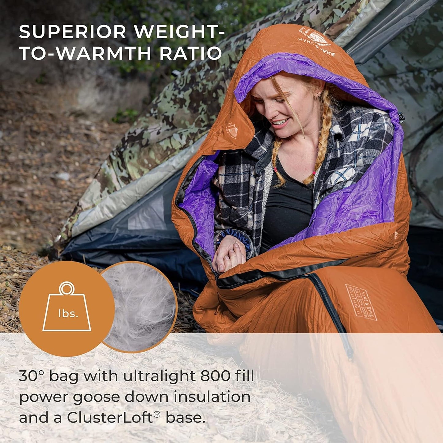 Eolus 30 F Hiking & Backpacking Sleeping Bag - 3 Season, 800FP Goose down Sleeping Bag - Ultralight - Blue/Lime Green - 87In - Long