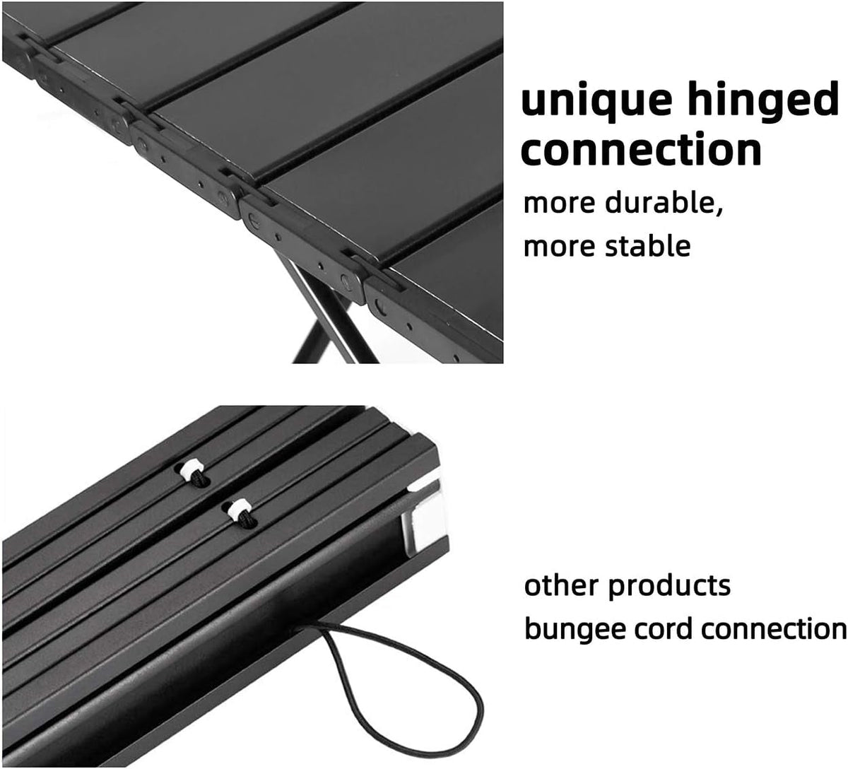 Portable Camping Table Ultralight Aluminum Camp Table Folding Beach Table for Camping Hiking Backpacking Outdoor Picnic, Size M
