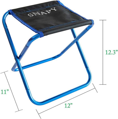 2-Pack Mini Folding Camping Stool, Lightweight Camp Stool, Portable Folding Camp Chair, Ultralight Camping Chair for BBQ, Camping, Fishing, Travel, Hiking (Blue & Blue)