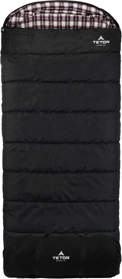 Deer Hunter Sleeping Bag, Warm and Comfortable Camping Sleeping Bag, Teton Tough Canvas Shell for Camping, Hunting, and Cold Weather