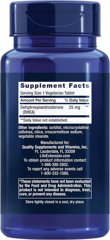 DHEA 25 Mg – Hormone Balance Supplement, Memory, Muscle Health, Bone Health, Men’S Health, Women’S Health, Gluten-Free, Non-Gmo, Vegetarian, 100 Dissolve-In-Mouth Tablets | Dissolve-In-Mouth Tablet for Hormone Balance, Memory, Muscle Mass & Bone Density, Gluten-Free & Non-Gmo