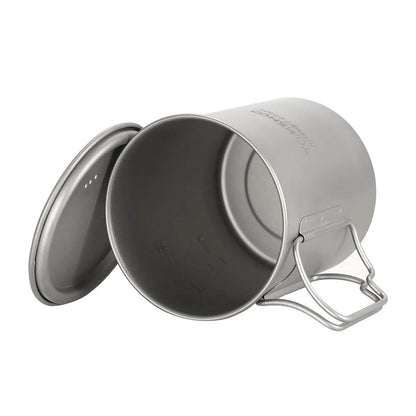 Tomshoo 750Ml Outdoor Camping Cup Durable Titanium Cup Tourist Tableware Picnic Utensils Tourism Camping Mug Camping Equipment