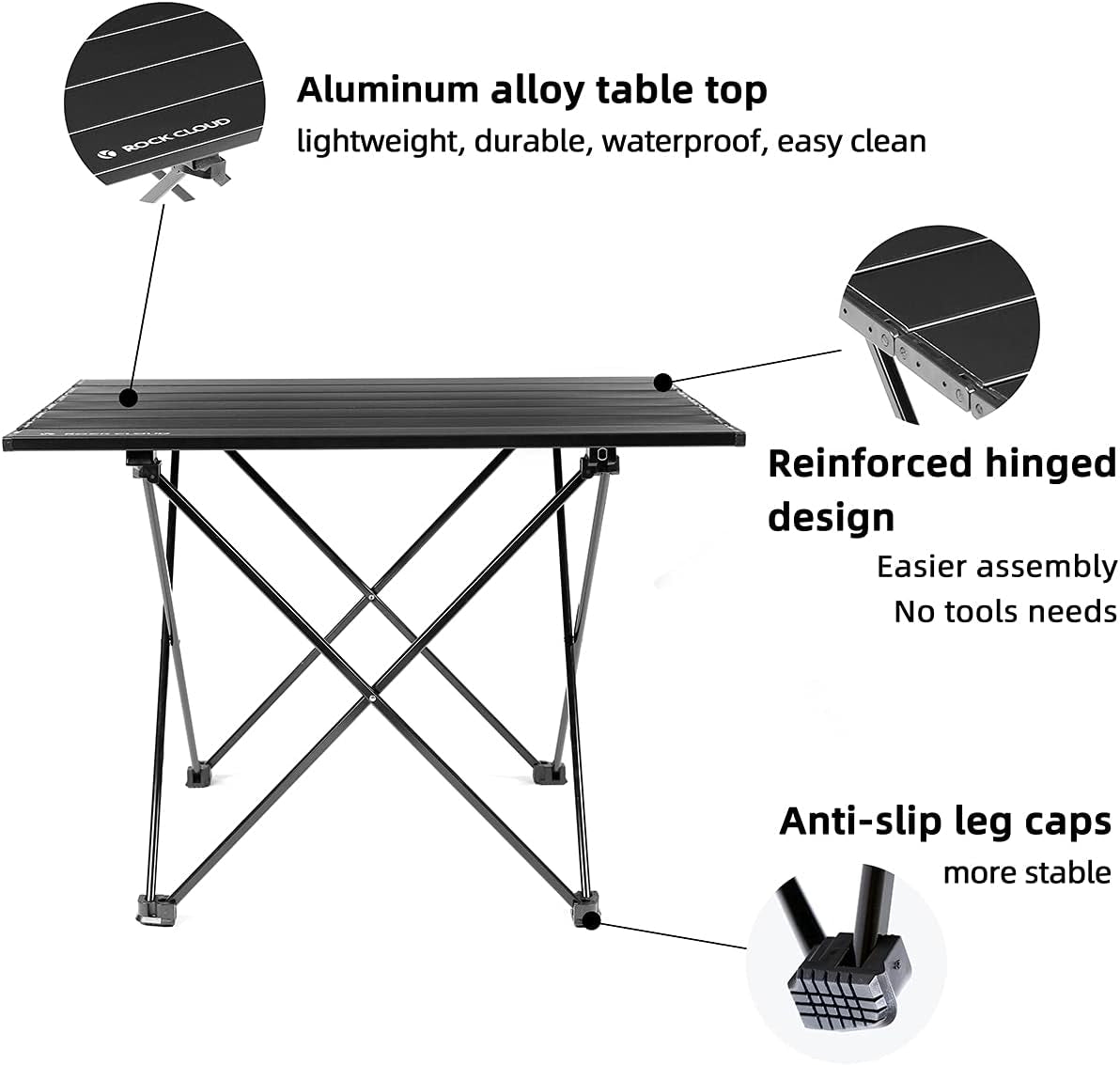 Portable Camping Table Ultralight Aluminum Camp Table Folding Beach Table for Camping Hiking Backpacking Outdoor Picnic, Size M