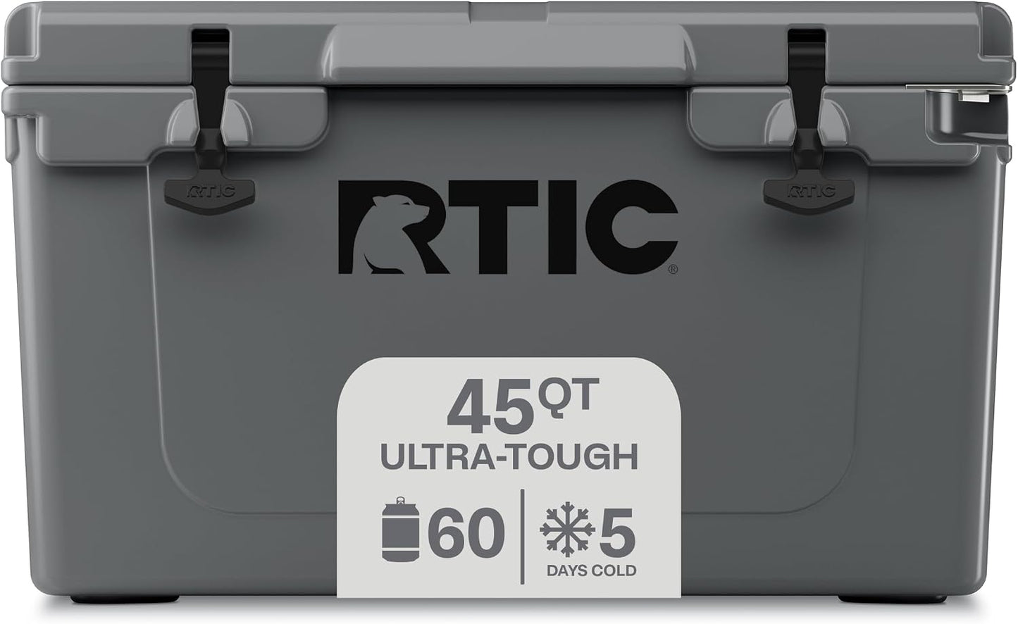 45 QT Ultra-Tough Hard Cooler | Portable Hard Ice Chest Box for Beach, Drinks, Camping, Picnic, Fishing, Boat and Barbecue