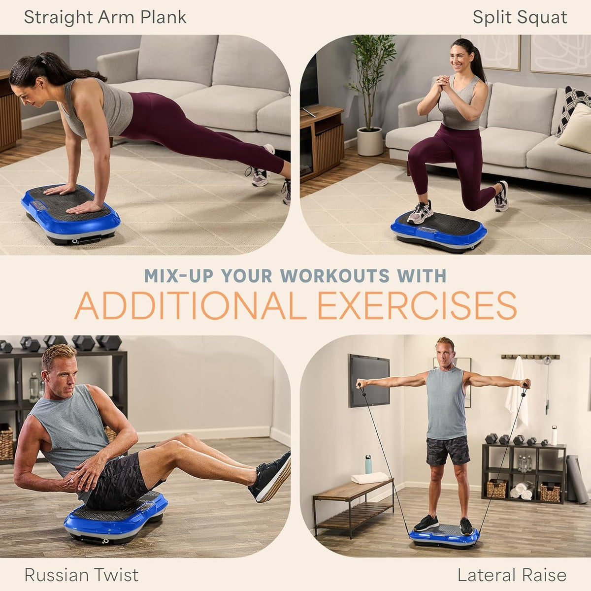 Waver Vibration Plate Exercise Machine with 99 Speeds & 10 Presets | Resistance Bands, Non-Slip Surface, 330 Lbs Capacity — Vibration Plate for Lymphatic Drainage, Body Toning, Full-Body Workout