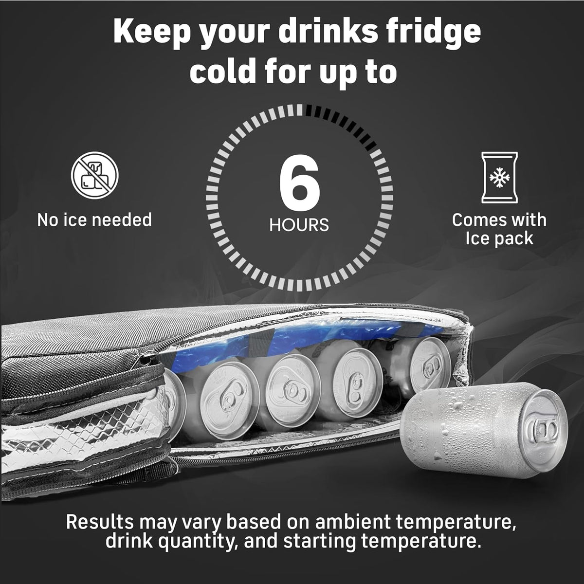 Insulated Slim Golf Bag Cooler with Ice Pack | Discreet Design. Frostbox Holds 6 Cans. Perfect for Golf, Camping, Fishing, Hiking, Beach & Travel. Stays Cold for Hours