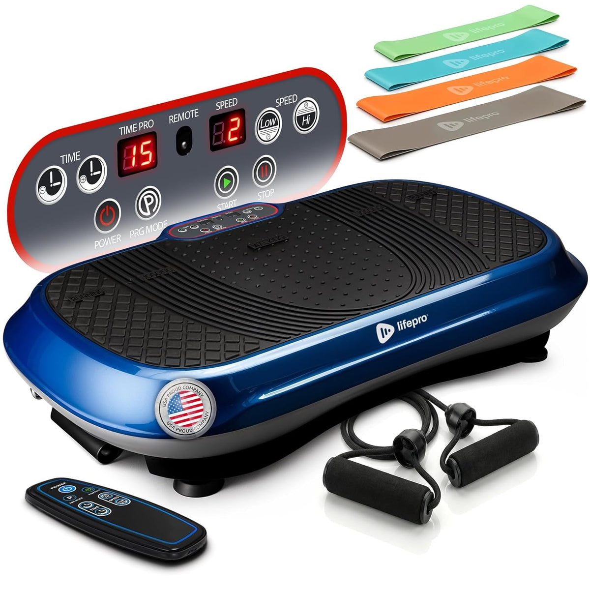 Waver Vibration Plate Exercise Machine with 99 Speeds & 10 Presets | Resistance Bands, Non-Slip Surface, 330 Lbs Capacity — Vibration Plate for Lymphatic Drainage, Body Toning, Full-Body Workout