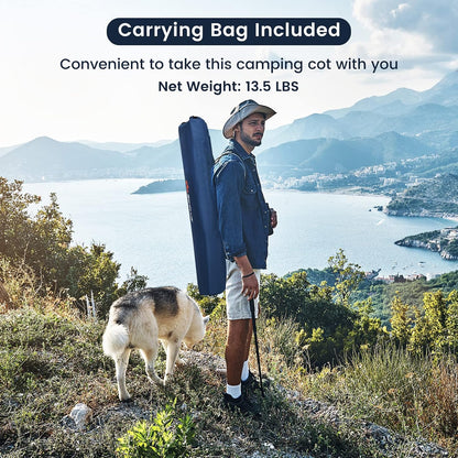 Folding Camping Cot with Carrying Bag, Portable Lightweight Outdoor Sleeping Bed for Adults Kids, 300LBS Weight Capacity, Heavy-Duty Camping Bed for Traveling