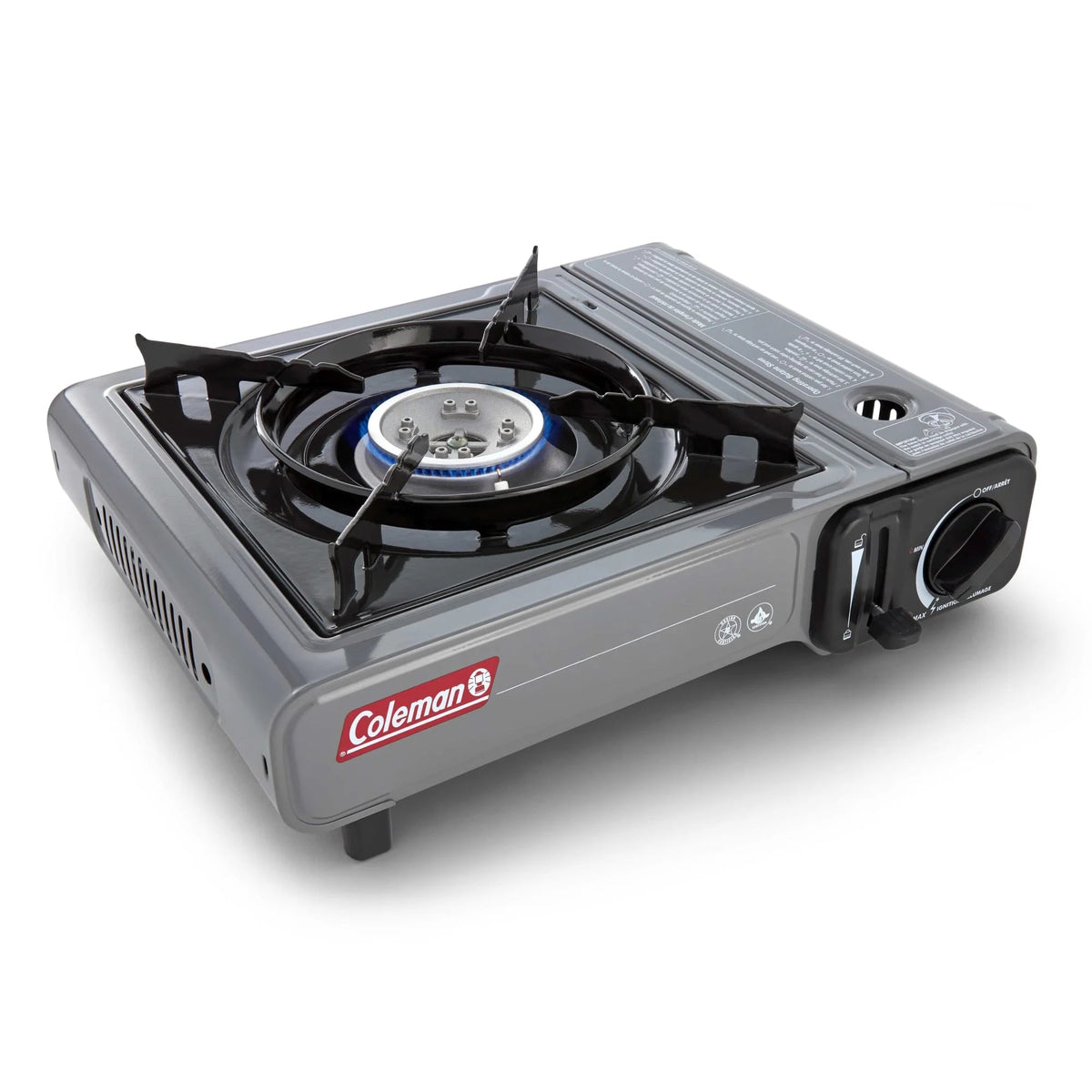 Tabletop Portable Butane Gas Camping Stove, 1 Burner, Gray