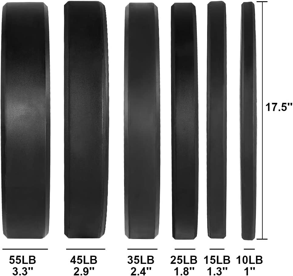 140-650Lb 2" Bumper Plate High Bounce Weight Plates Strength Training | 2" High Bounce Bumper Plates Set, Floor-Protective Weight Plates Set, Barbell Weights for Weight Lifting Home Gym