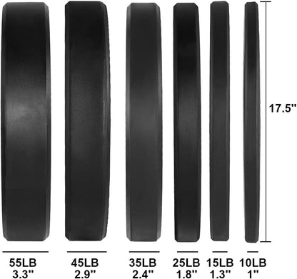 140-650Lb 2" Bumper Plate High Bounce Weight Plates Strength Training | 2" High Bounce Bumper Plates Set, Floor-Protective Weight Plates Set, Barbell Weights for Weight Lifting Home Gym