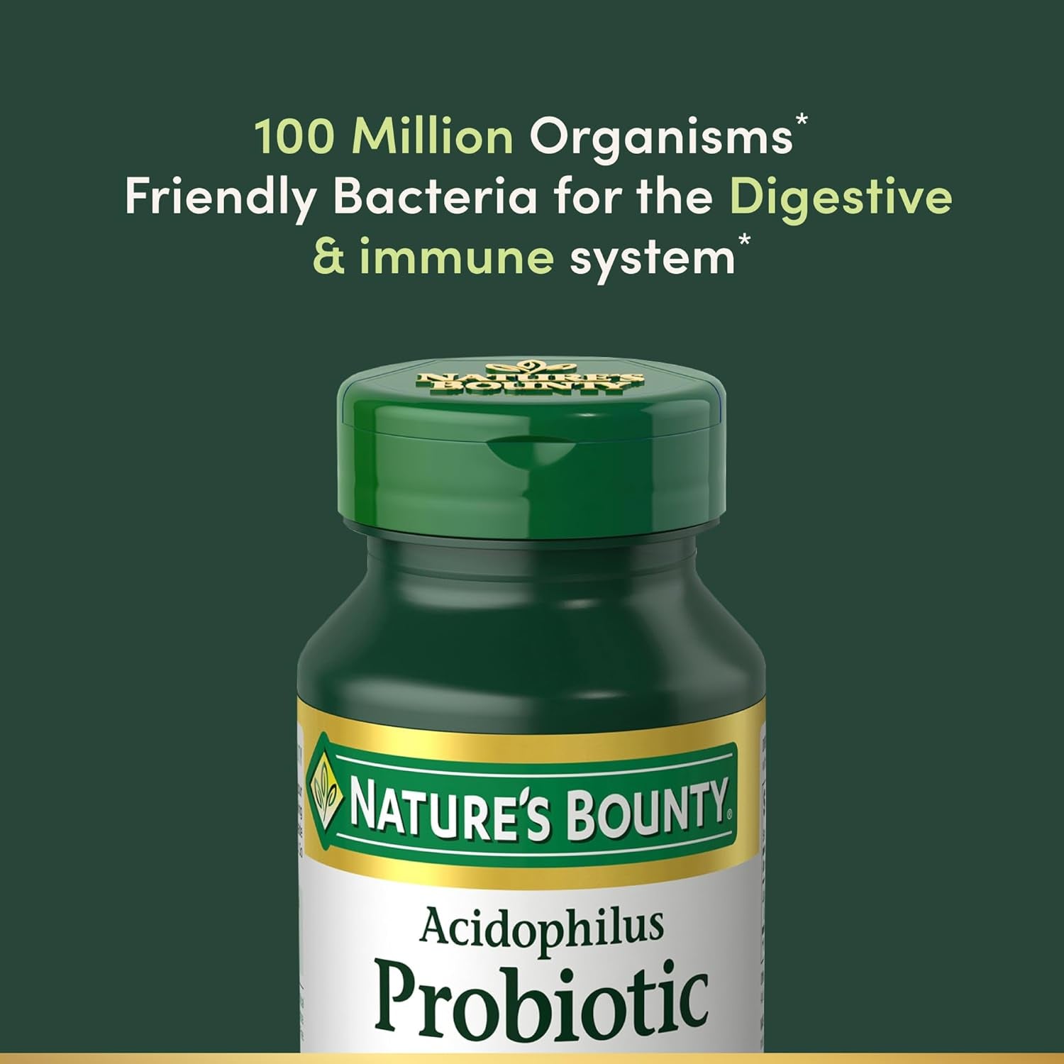 Lactobacillus Acidophilus Probiotic Supplement, 120 Tablets | Daily Probiotic for Women/Men Digestive Health, 100 Million Organisms, Vegetarian, 1 Serving per Day