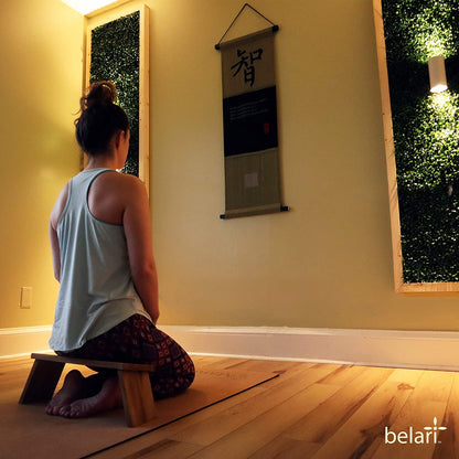 Teak Meditation Bench - Meditation Seat - Meditation Stool - Kneeling Meditation Chair - Portable Folding Meditation Bench - Seiza Yoga Meditation Bench - Prayer Bench (Teak)