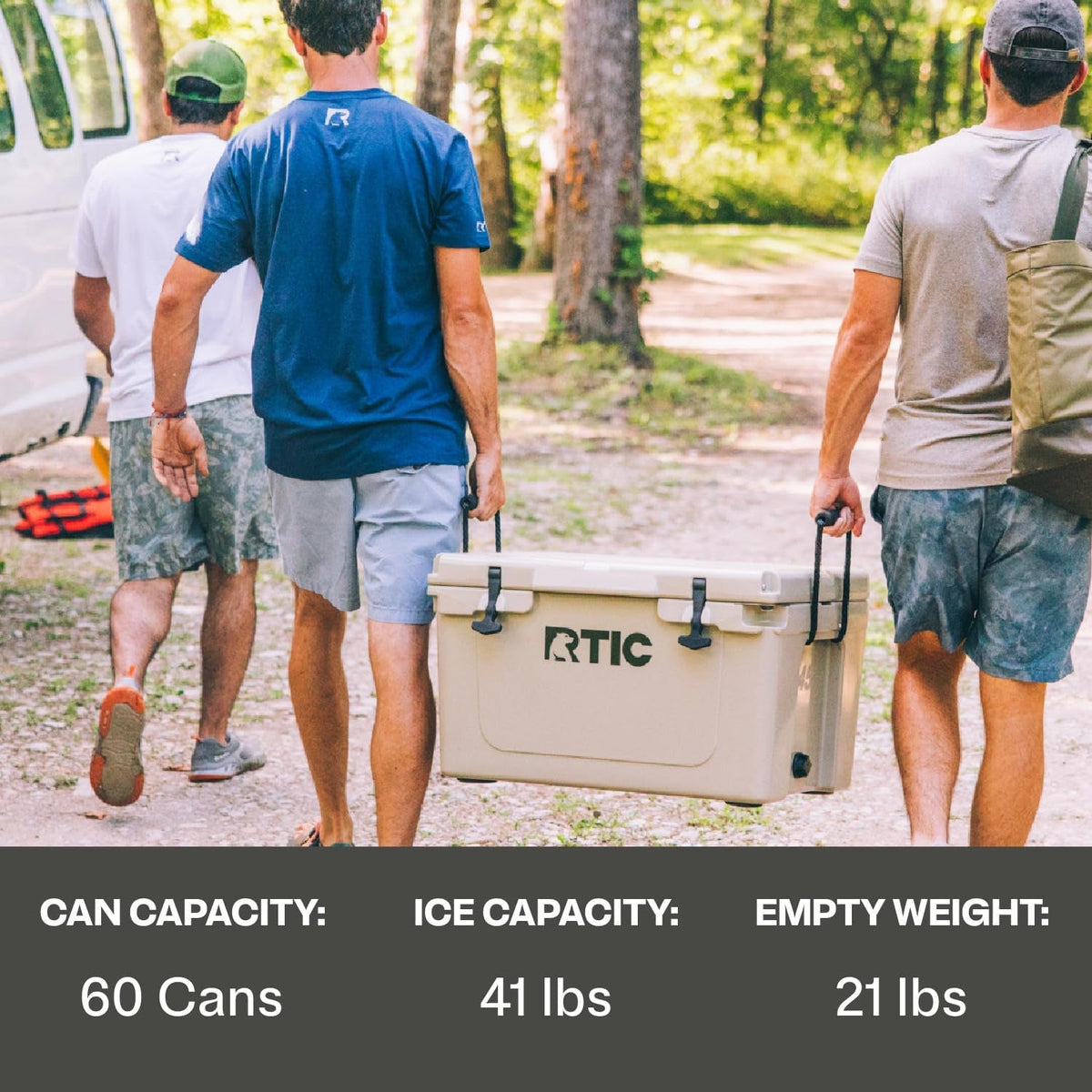45 QT Ultra-Tough Hard Cooler | Portable Hard Ice Chest Box for Beach, Drinks, Camping, Picnic, Fishing, Boat and Barbecue
