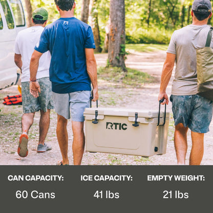 45 QT Ultra-Tough Hard Cooler | Portable Hard Ice Chest Box for Beach, Drinks, Camping, Picnic, Fishing, Boat and Barbecue