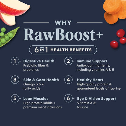 Rawboost, Dry Cat Food + Freeze Dried, Real Chicken, 10 Lb Bag | High-Protein Kibble with Freshdried Raw Bites, Grain-Free, Cage-Free Chicken Recipe, Minimally Processed, Complete Nutrition