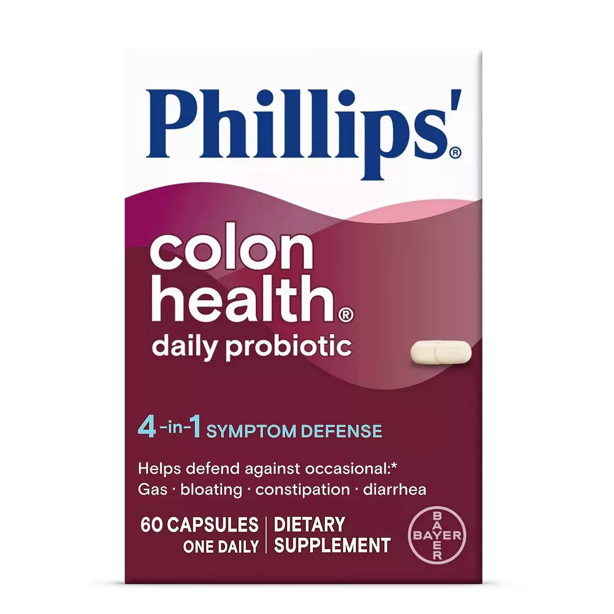 Phillips' Probiotic Colon Health Digestive Health Daily Supplement Capsules - 60Ct