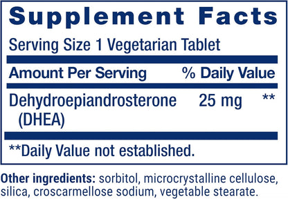 DHEA 25 Mg – Hormone Balance Supplement, Memory, Muscle Health, Bone Health, Men’S Health, Women’S Health, Gluten-Free, Non-Gmo, Vegetarian, 100 Dissolve-In-Mouth Tablets | Dissolve-In-Mouth Tablet for Hormone Balance, Memory, Muscle Mass & Bone Density, Gluten-Free & Non-Gmo